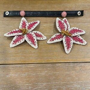 New Deepa Gurnani Palesa Star Flower Beaded Statement Post Earrings